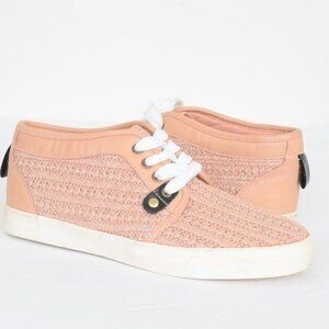 Sole Diva Peach Fabric Ankle Booties Sneaker Women's 9E (Extra Wide) NEW